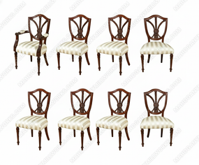 Mahogany Hepplewhite Shield Back Dining Chairs (Set 8)