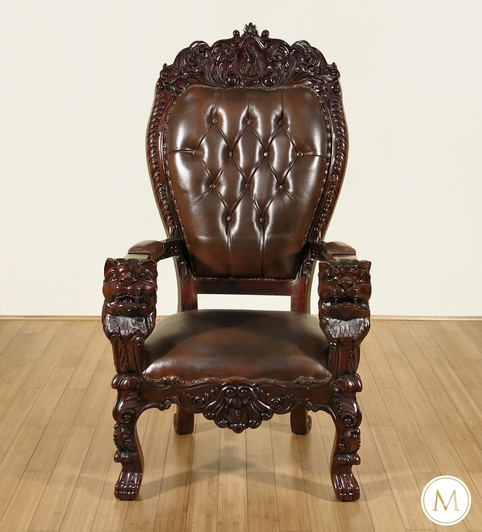 Large Dark Mahogany Elder Mason Church Chair