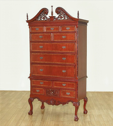 Classic Mahogany Chippendale Tallboy Dresser ~