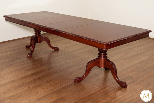 9ft Mahogany/Cherry Empire Dining Table w/ Extensions
