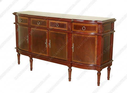 Solid Mahogany French Style 4 Drawer Buffet Sideboard Server
