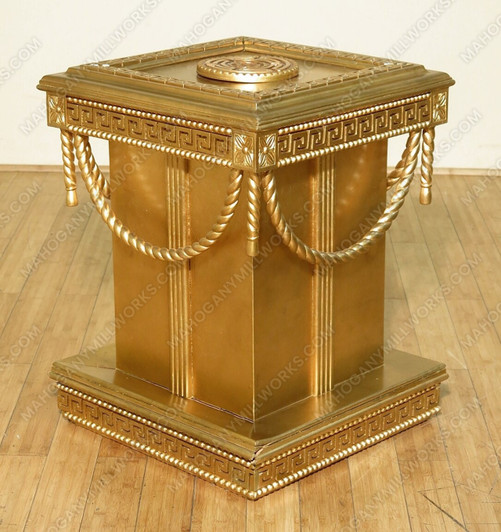 Gold Leaf Versace Style Carved Table Pedestals (Pair of 2 )