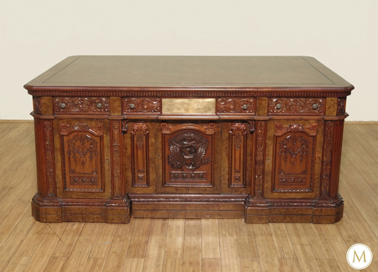 6ft Mappa Burl Presidential Resolute Desk w/ Inlay Top