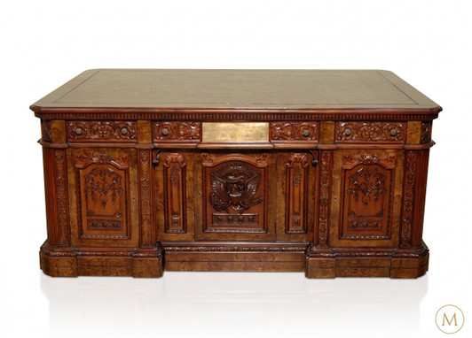 6ft Mappa Burl Presidential Resolute Desk w/ Inlay Top