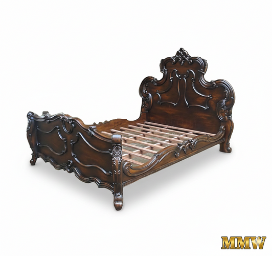 Traditional Rococo Carved Bed