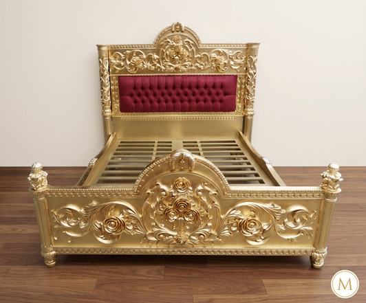 French Baroque Palace Hand-Carved Bed
