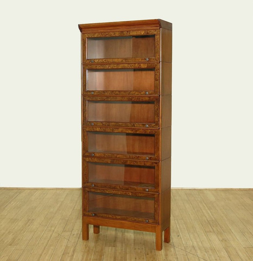 6 Stack Mahogany Burl Barrister Lawyer's Bookcase