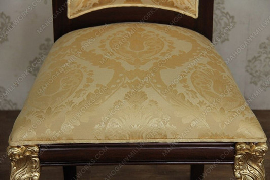 Burl & Gold French Style Upholstered Dining Chairs Set (8)