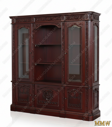 Dark Mahogany President's Resolute Bookcase Replica
