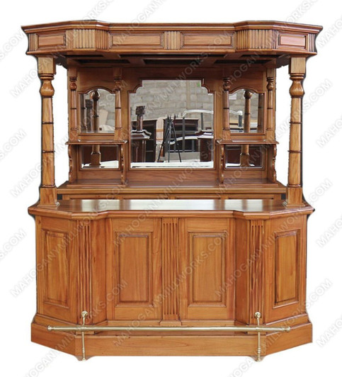 6.5ft Light Mahogany English Canopy Home Pub Bar