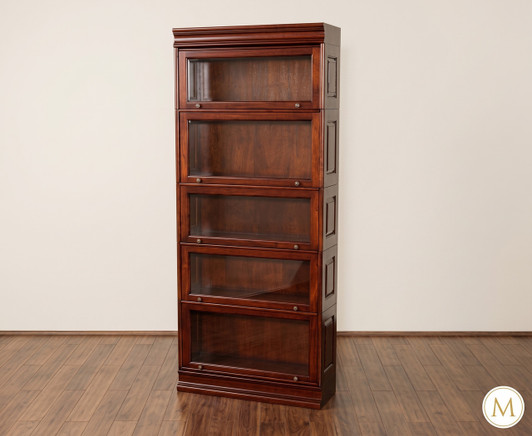 Cherry Finish Mahogany Barrister Lawyer's Bookcase w/ Interchangeable Stacks