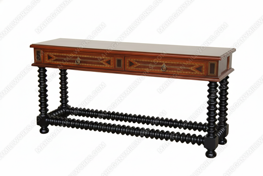 Egyptian Traditional Mappa Burl Console Table