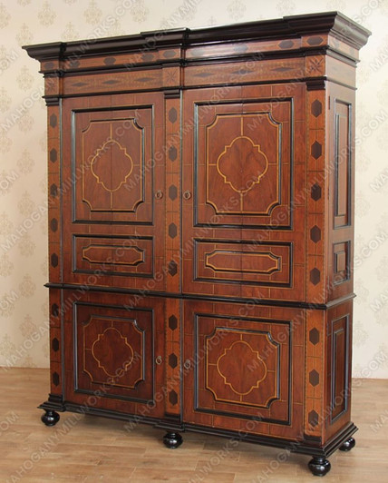 Egyptian Mappa Burl Marquetry Cabinet