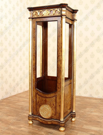 French Mappa Burl Inlay Marquetry Cabinet