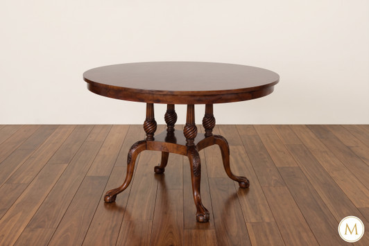 60" Tuscan Round Mappa Burl Inlay Dining Table