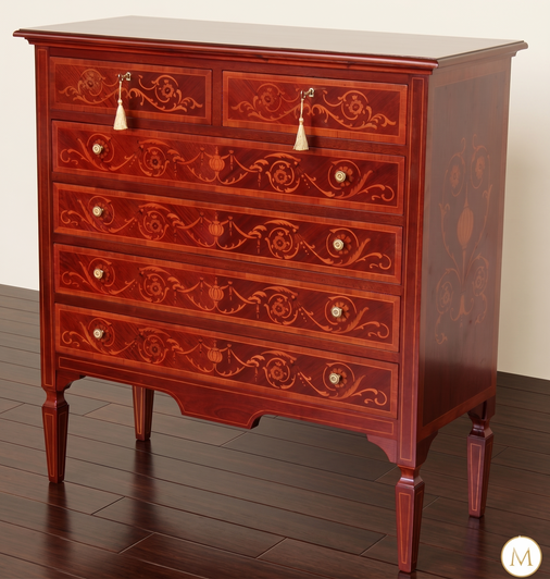 Italian Inlaid Mahogany Chest of Drawers