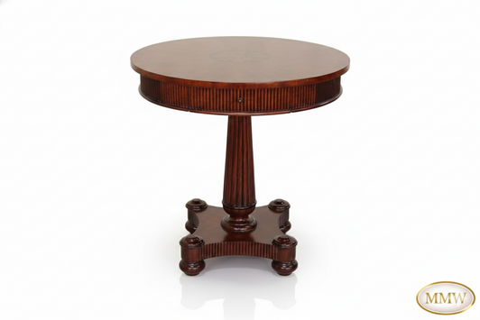 Marquetry Inlay Round Occasional Table