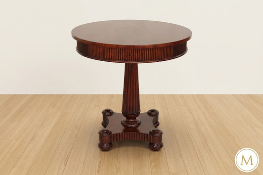 Marquetry Inlay Round Occasional Table