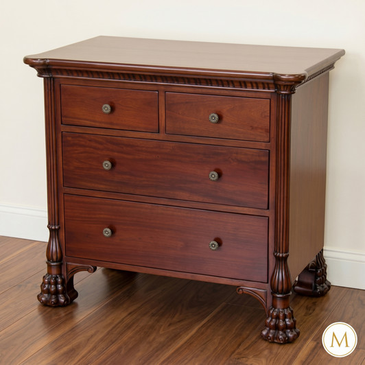Mahogany 4 Drawer Classic Nightstand