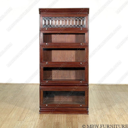 Walnut Wax Finish Barrister Lawyer's Bookcase