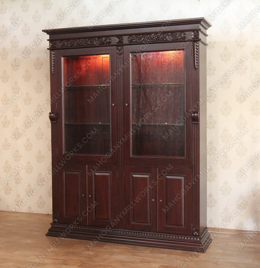 English Carved Open Bookcase
