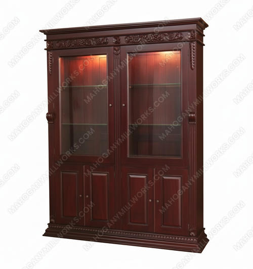 English Carved Open Bookcase