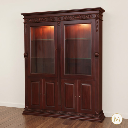 Dark Mahogany 2-Door Bookcase