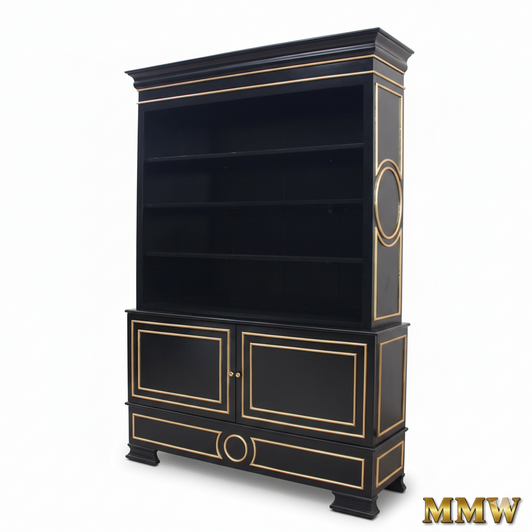 French Empire Black Etagere Bookcase
