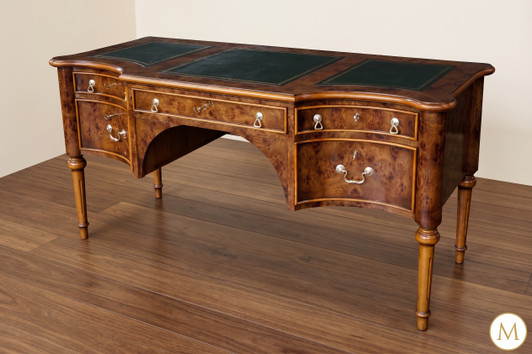 Serpentine Desk with Mappa Burl Inlay