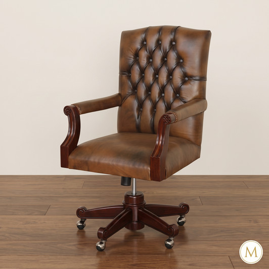 Sydney Green Leather Office Chair