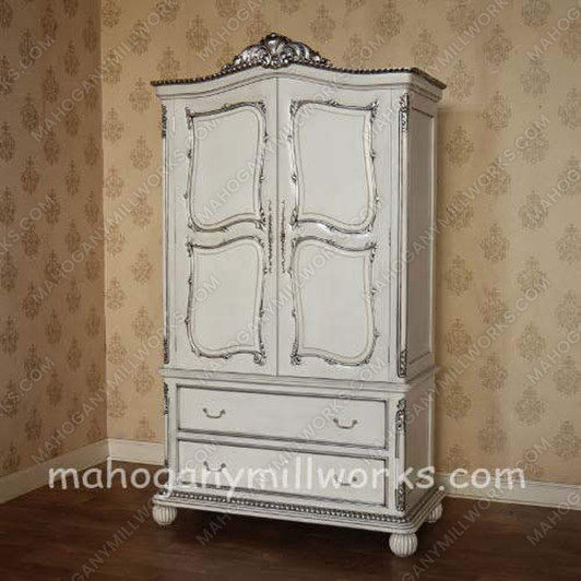 2 Drawer Carved Wardrobe