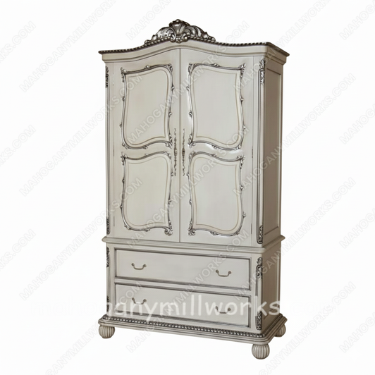 2 Drawer Carved Wardrobe