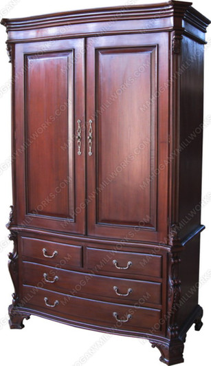 Dark Mahogany Manor Wardrobe w/ Chest