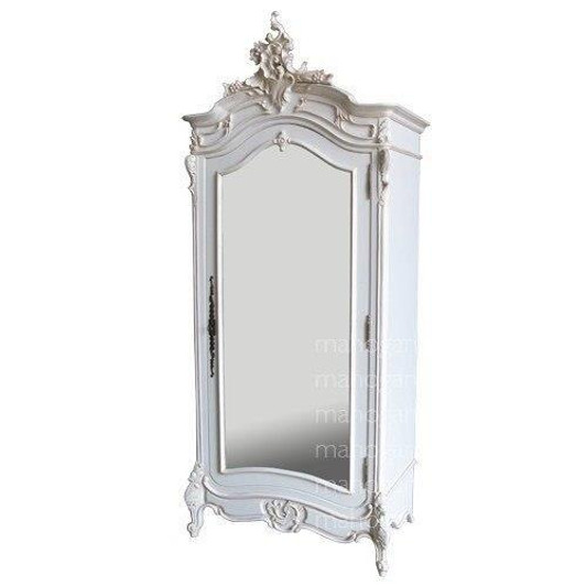 White Single Door Wardrobe Armoire
