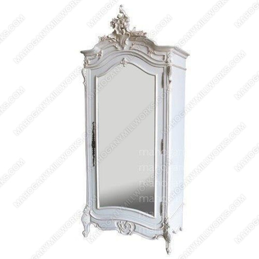 White Single Door Wardrobe Armoire