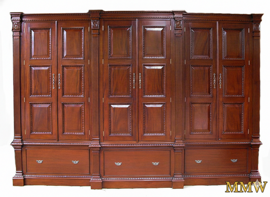 Large 6 Door Sectional Wardrobe Closet