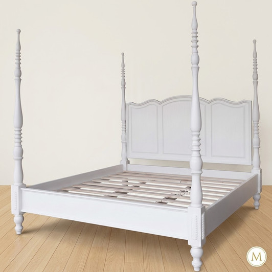 Savannah White Poster Bed