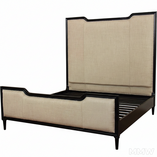 Upholstered Bed with Tall Headboard