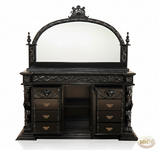 Black Gothic Dresser w/ Mirror
