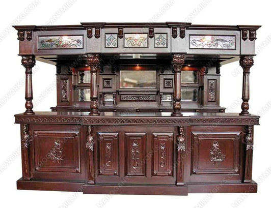 Versailles 11ft Gothic Stained Glass Canopy Pub Bar Set