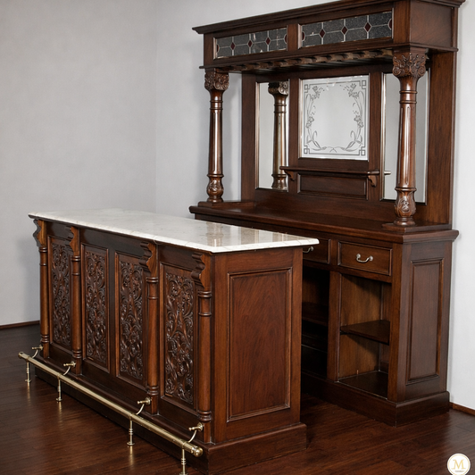 7ft Mahogany Victorian Pub Bar