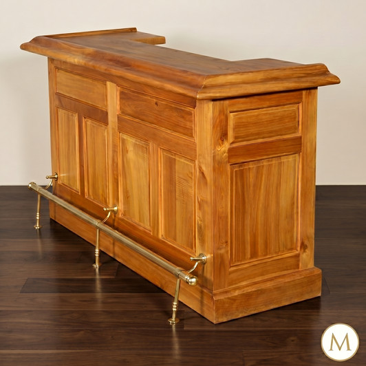 6ft Light Oak Finish Home Bar Front