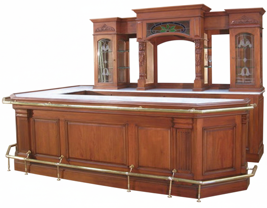 9.5ft Kingston Pub Bar Set w/ Marble