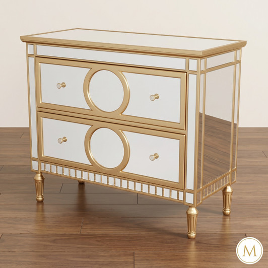 Mirrored 2 Drawer Chest