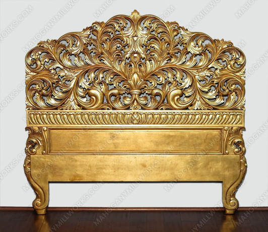 Gold Leaf Rococo Queen Headboard