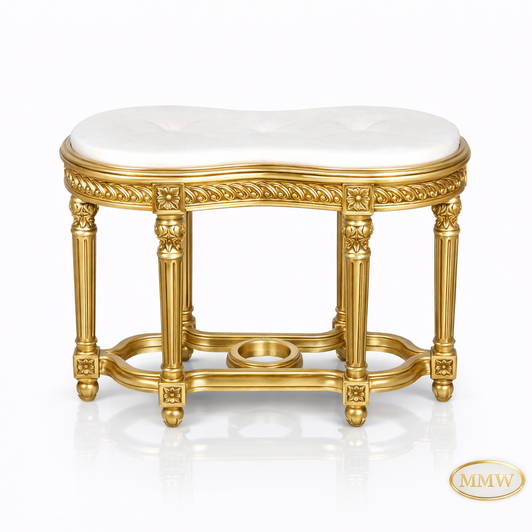 Gold Leaf Marble Top Occasional Table