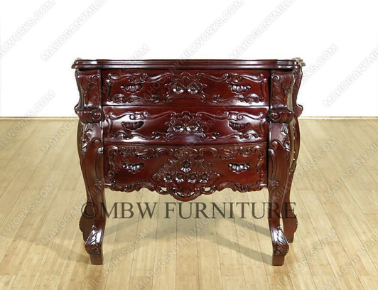 Cherry Rococo 3 Drawer Chest Dresser