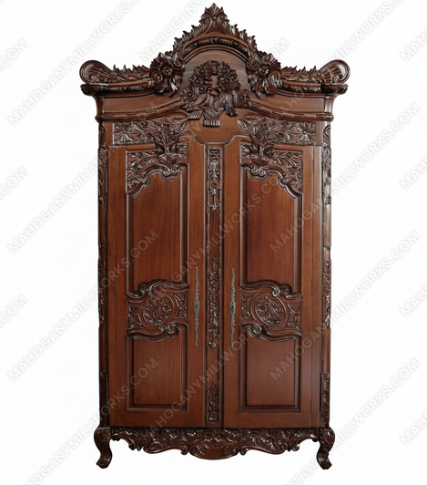 Solid Mahogany French Rococo 2 Door Cabinet