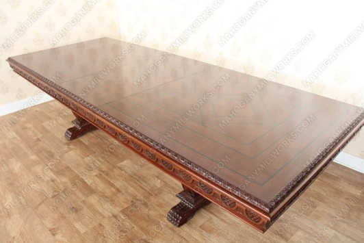 10ft Gothic Double Pedestal Dining or Conference Table