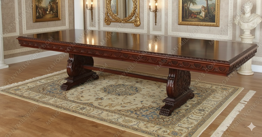 10ft Gothic Double Pedestal Dining or Conference Table